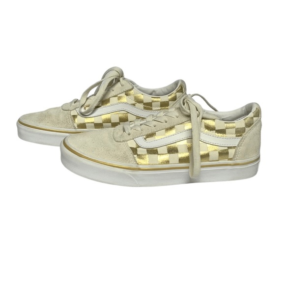 Vans Old Skool Gold Checkerboard Sneakers - Picture 2 of 10